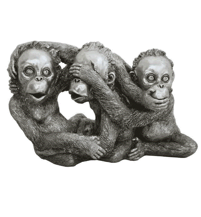 10'' Three Wise Sitting Monkeys